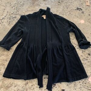 Choices Black Ribbed Cardigan